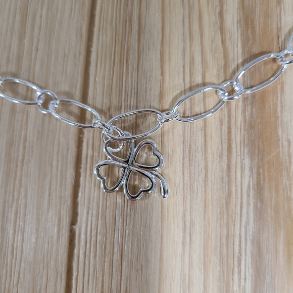 🍀🍀NEW🍀🍀PRETTY!! 925 STERLING SILVER SHAMROCK BRACELET 🍀🍀 - Picture 13 of 15